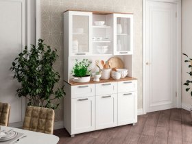 Буфет Катерини (дуб бельмунд/белое дерево) в Ужанихе - uzhaniha.mebel-nsk.ru | фото
