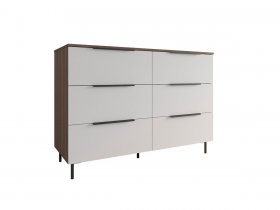 Комод 1300 Роза (орех франклин карамельный/бежевый скин) в Ужанихе - uzhaniha.mebel-nsk.ru | фото