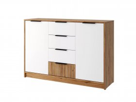 Комод КМ-002 Ивис (дуб крафт золотой/белый) в Ужанихе - uzhaniha.mebel-nsk.ru | фото