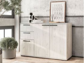 Комод Стандарт-3 NEW (дуб крафт белый) в Ужанихе - uzhaniha.mebel-nsk.ru | фото
