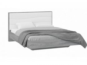 Кровать двуспальная 1,6 м «Миранда» Тип 1 (Дуб Гамильтон/Белый глянец) в Ужанихе - uzhaniha.mebel-nsk.ru | фото