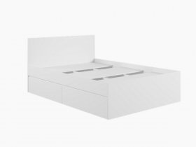 Кровать двуспальная с ящиками 1,4м Мадера-М1400 (белый) в Ужанихе - uzhaniha.mebel-nsk.ru | фото