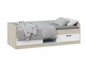 Кровать комбинированная «Оливер» Тип 1 401.003.000 (дуб крафт серый/белый/серо-голубой) в Ужанихе - uzhaniha.mebel-nsk.ru | фото