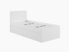 Кровать односпальная с ящиками 0,9м Мадера-М900 (белый) в Ужанихе - uzhaniha.mebel-nsk.ru | фото
