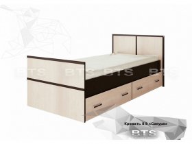 Кровать односпальная с ящиками 0,9м Сакура (BTS) в Ужанихе - uzhaniha.mebel-nsk.ru | фото