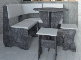 Кухонный уголок Лотос  (цемент темный к/з White) в Ужанихе - uzhaniha.mebel-nsk.ru | фото