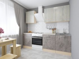 Модульная кухня Йота (пикард/цемент) в Ужанихе - uzhaniha.mebel-nsk.ru | фото
