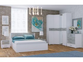 Модульная спальня Бьянка (белый/бетон) в Ужанихе - uzhaniha.mebel-nsk.ru | фото