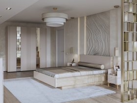 Модульная спальня Одетта (дуб эндгрей/меланж) в Ужанихе - uzhaniha.mebel-nsk.ru | фото