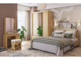 Модульная спальня Виктория-1 (дуб крафт золотой) в Ужанихе - uzhaniha.mebel-nsk.ru | фото