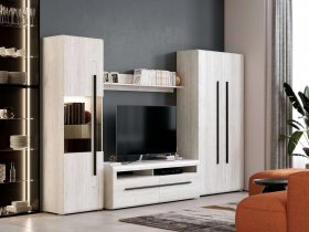 Модульная стенка Ницца (дуб витенберг) в Ужанихе - uzhaniha.mebel-nsk.ru | фото