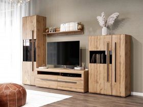 Модульная стенка Ницца (дуб вотан) в Ужанихе - uzhaniha.mebel-nsk.ru | фото