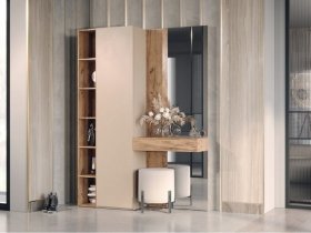 Прихожая Ева (кашемир/дуб вотан) в Ужанихе - uzhaniha.mebel-nsk.ru | фото