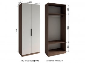 Шкаф 900 Роза (орех франклин карамельный/бежевый скин) в Ужанихе - uzhaniha.mebel-nsk.ru | фото