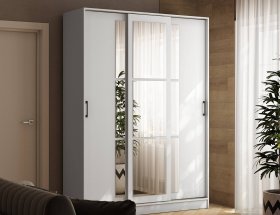 Шкаф-купе 1,6м «Стиль-2» (белый) в Ужанихе - uzhaniha.mebel-nsk.ru | фото
