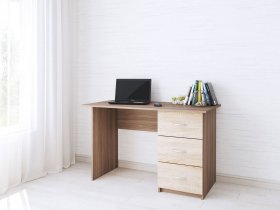 Стол письменный Сити-1 (ясень шимо темный/дуб сонома) в Ужанихе - uzhaniha.mebel-nsk.ru | фото