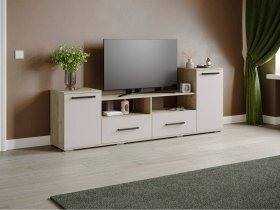 Тумба под ТВ Парус-2 (дуб крафт серый/кашемир) в Ужанихе - uzhaniha.mebel-nsk.ru | фото